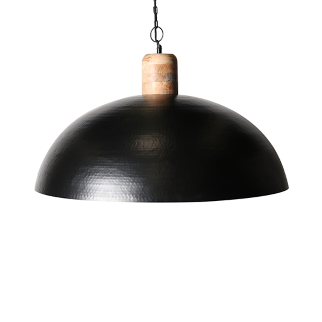 Round Dome Pendant 82cm dia - Black Outside and Gold Inside image 0